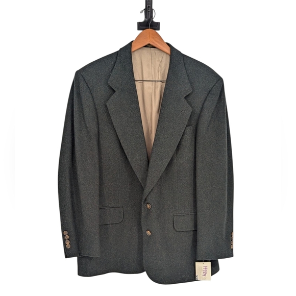 19924 Oscar de la Renta Two Button Blazer Green size 42R preppy Business casual - Picture 1 of 10